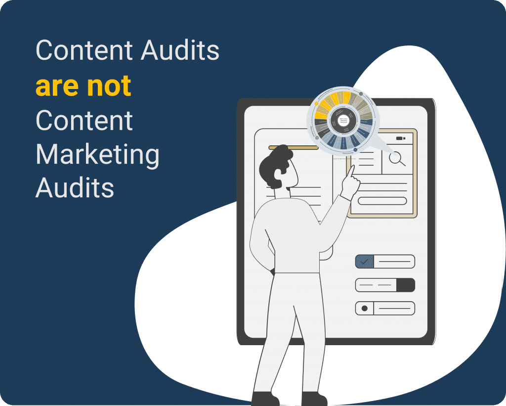 Content Marketing Audit Illustration yellow blue