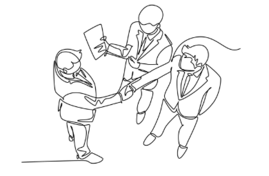 partnership marketing, strategic marketing, line art, people meeting